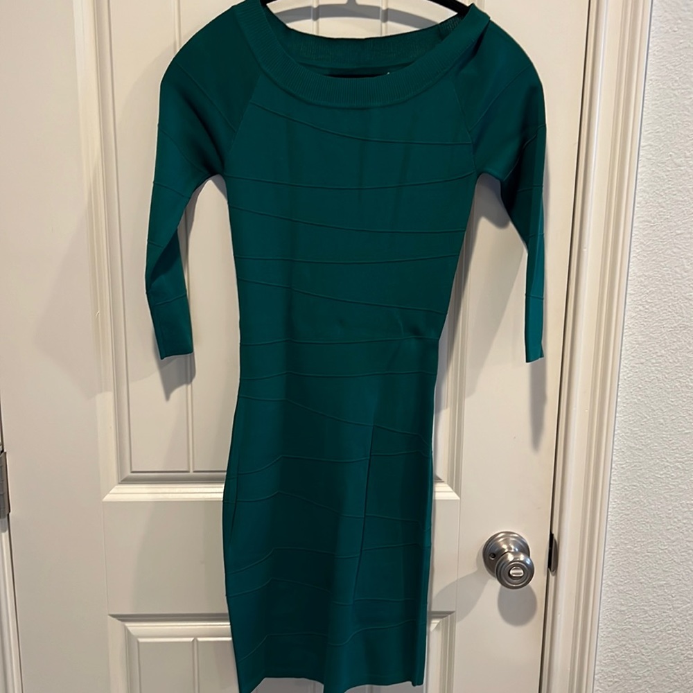 Max studio dark green bodycon dress